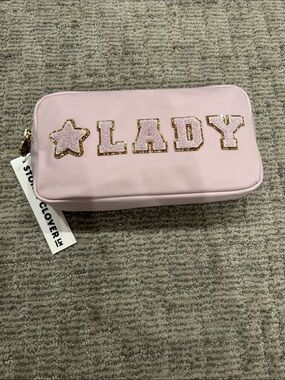 Stoney Clover Lane Pink Star Appliqué Cosmetic Pouch